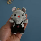 Creative Small Animal Doll Handmake Crochet Keyrings For Bag Pendant Cartoon Puppy Keychain Knitting Animal Doll Keyring Custom