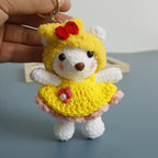 Cartoon Animal Doll Series Handmake Crochet Keychain Cute Sheep Doll Keyrings Crochet Puppy Keychains Gifts Custom Accessories