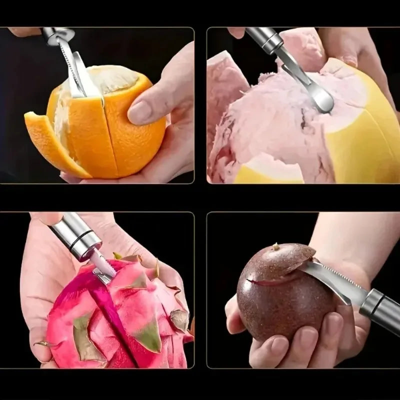Stainless Steel Orange Peeler Citrus Peeler Tool with Comfortable Handle Fruit Slicer Cutter Remover for Kitchen