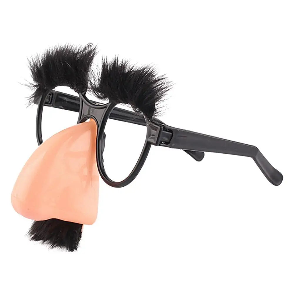 Halloween Party Eyeglasses Novelty Prank Disguise Glasses Big Nose Glasses with Eyebrows Mustache Silly Photo Props Supplies