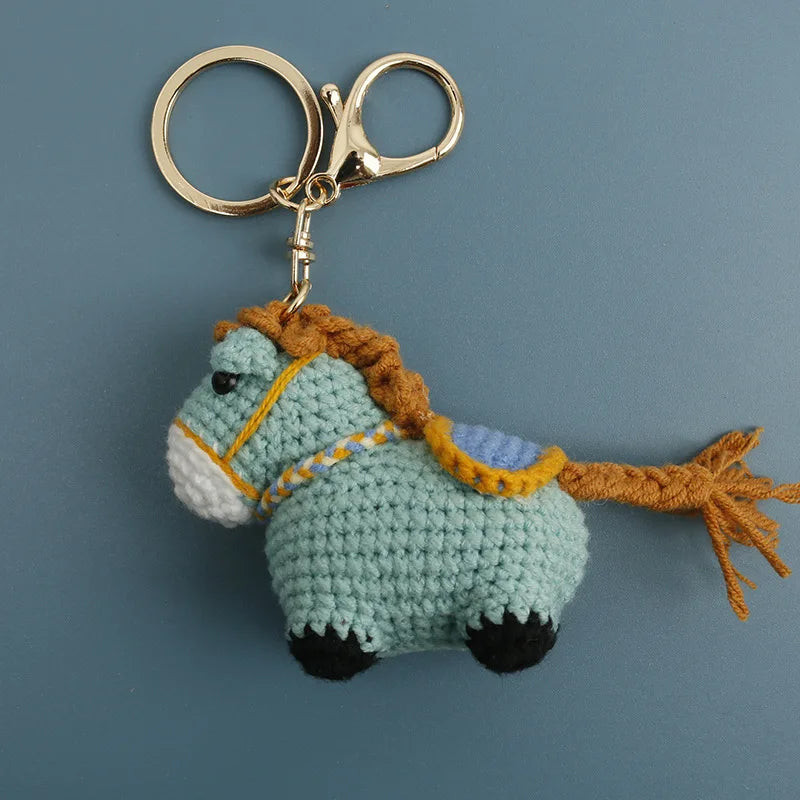 Funny Zebra Crochet Keyrings For Bag Pendant Handmake Animal Doll Knitting Keychain Cute Sheep Keyrings Gifts Custom Accessories