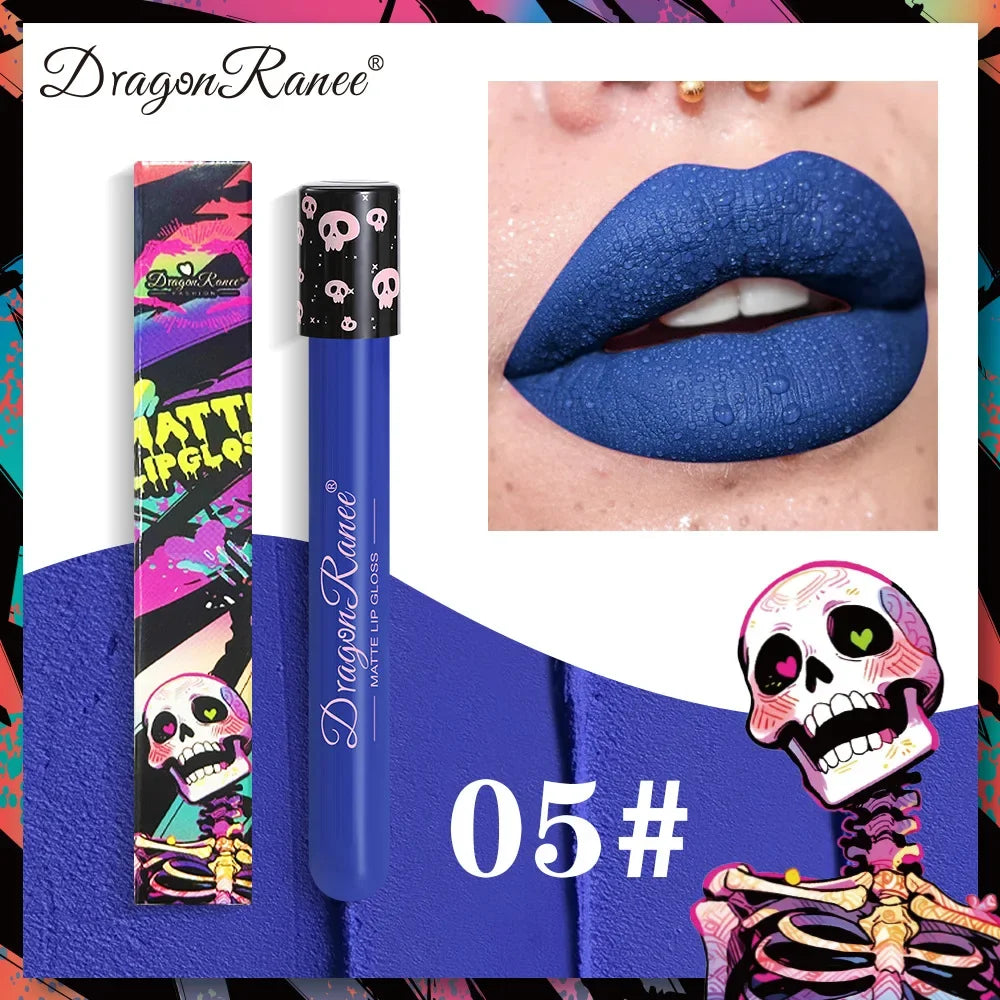 Waterproof and Easy To Color Halloween Makeup Sexy Red Vampire Liquid Lipstick Matte White Black Lip Gloss Facial Body Painting