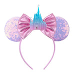 2026 Trip Mouse Ears Headband for Girls Women Sequin Castle 5"Bow Hairband Festival Party Cosplay DIY Hair Accessories