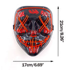 Wireless Neon LED Purge Mask Glow in The Dark Cosplay Horror Mask Halloween Masquerade Party Masks Glowing Funny Dress Up