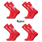 4Pairs/Lot 2024 New ANTI SLIP Tapedesign Football Socks Mid Calf Non-Slip Soccer Sport Cycling Sports Mens Sock EU38-45