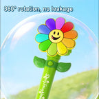 Smile Daisy Pinwheel Bubble Wand Automatic Blower LED Light-Up Kids Outdoor Party Toy for Boys Girls Birthday Gift