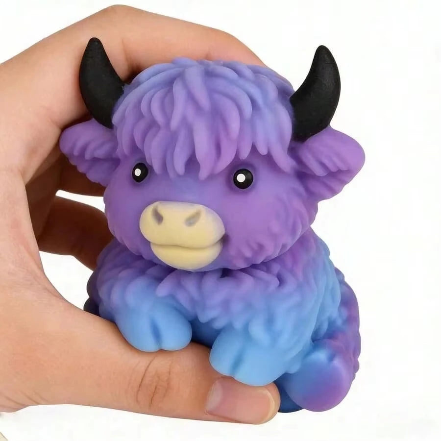 Scottish Highland Cow Squishy Slow Rebound Anxiety Relief Fidget Toy Squishy Toys Juegos Para Niños,Cheese Squishy