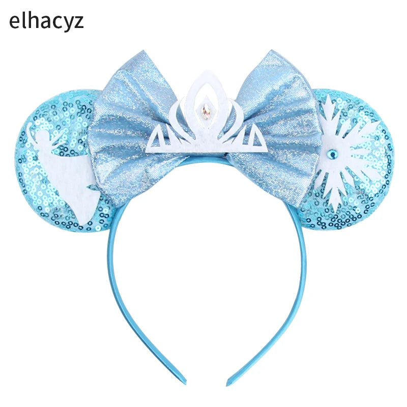Mickey Cartoon Olaf Headbands for Kids Cute Snowman Ears Hair Accessories Women Elsa Frozen Hairband Girls Cosplay Headwear Gift