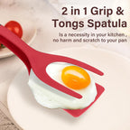 2 in 1 Grip Flip Spatula Clamp Egg Pancake Fish French Toast Omelette Making Non Stick Home Kitchen Cooking Turner Tool