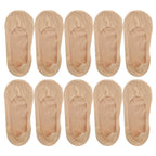 5 Pairs Socks Women's Summer Invisible Short Ankle Foot No-show Low Cut Silicone Non-slip Black Boat Socks