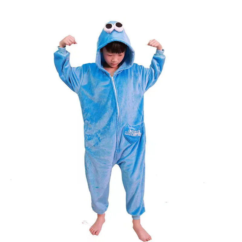 Cartoon Kigurumi For Children Kids' Animal Onesie Pyjamas Dog Wolf Dragon Dinosaur Halloween Carnival One-piece Costume Homewear