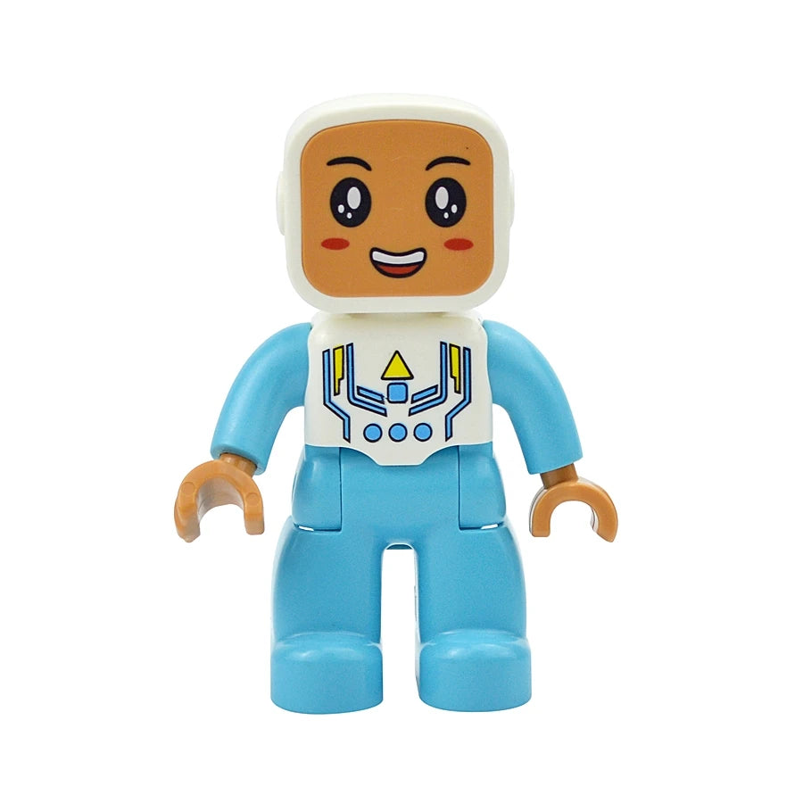 Big Size Figures Building Block Doll Family Farmer Pirate Worker Doctor Policemen Large Brick Compatible Build House Duploes Toy