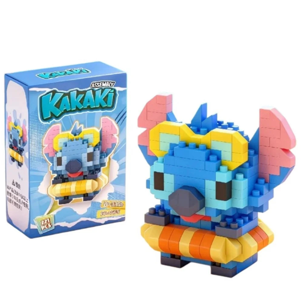 Disney Stitch Building Blocks Anime Kawaii Cartoon mini Action Children's Figures Blocks Bricks Assemble DIY Toys Gift for Kids