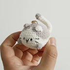 Small Cat Crochet Keychain Handmaking Crochet Cute Kitten Keyrings For Bag Pendant Knitting Animal Doll Keychain For Gift Custom
