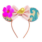 Mouse Ears Headband Cartoon Sequin Bows Headband Birthday Party Christmas Halloween Princess Cosplay Costume For Women Adult