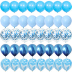 40Pieces Blue Set Balloons Metal Latex Confetti Balloon Wedding Valentine's Day Globos Baby Shower Birthday Party Decorations