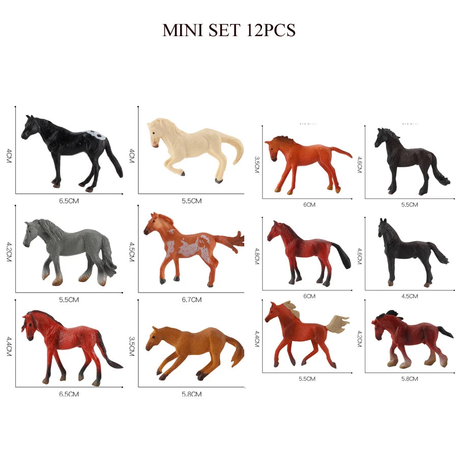 Simulation Mini  Farm Poultry Puppy Crocodile Pegasus Monkey Bird Wildlife Figurine Animal Model Sets Education Kid Toys