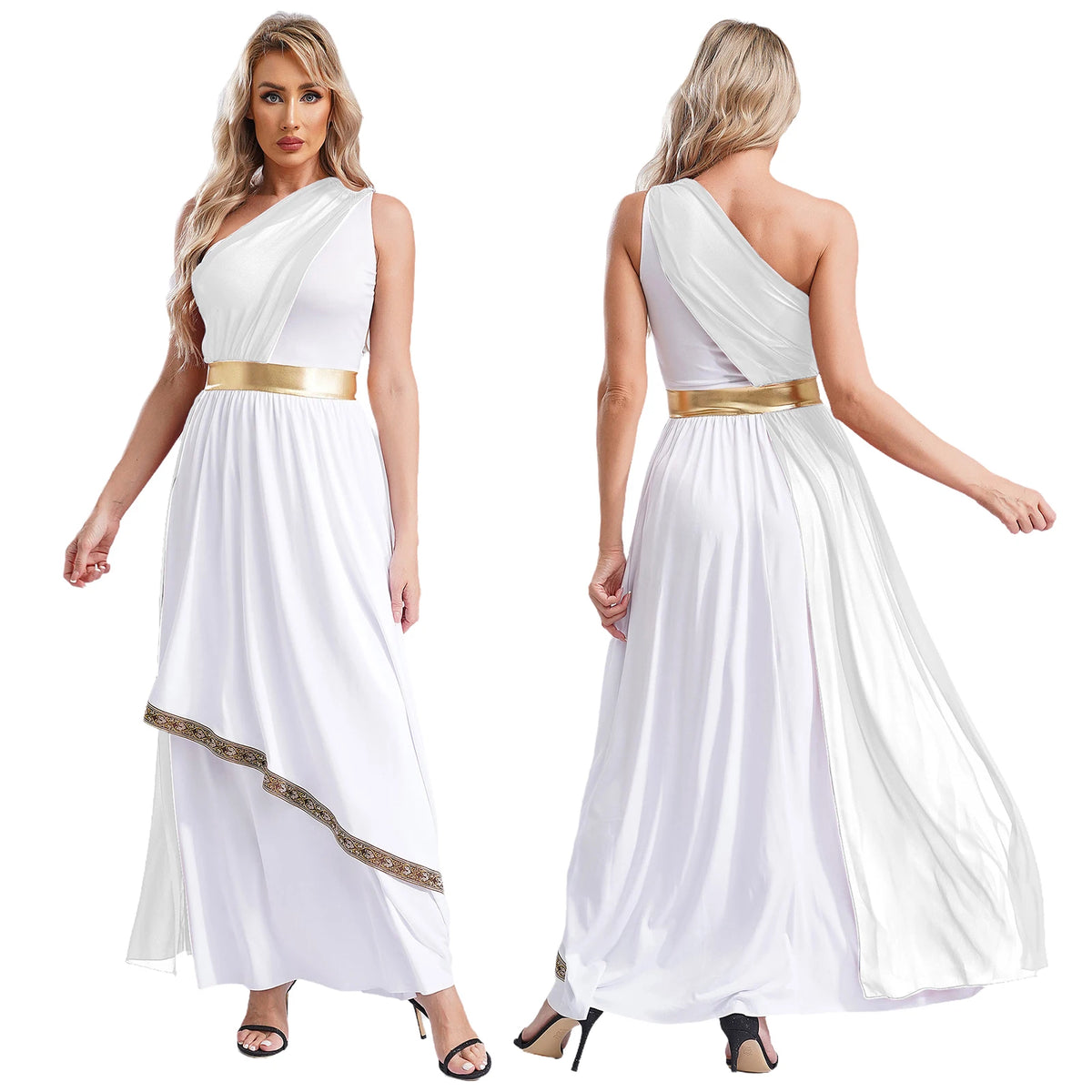 Womens Ancient Greek Athenian Princess Dress Toga Halloween Senator Caesar Cosplay Party Costume Roman Empress Long Robe Dress