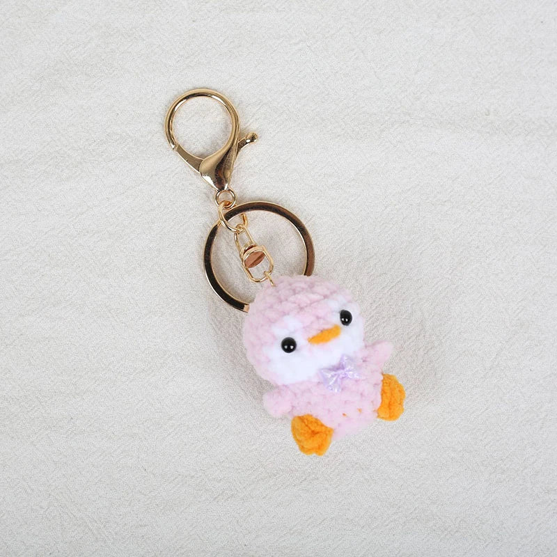 Mini Penguin Series Crochet Keychain For Car Keys Pendant Cartoon Animal Doll Keyrings Knitted Penguin Keychain Custom Accessory