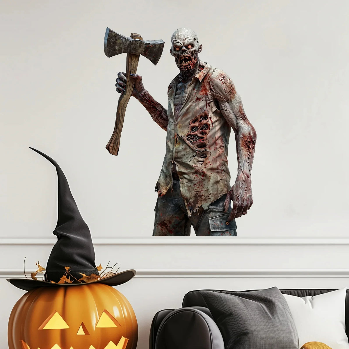 3D Floor Wall Stickers Scary Ghost Halloween Removable Interior Decoration Scary Atmosphere Bar Party Spooky Decoration Props