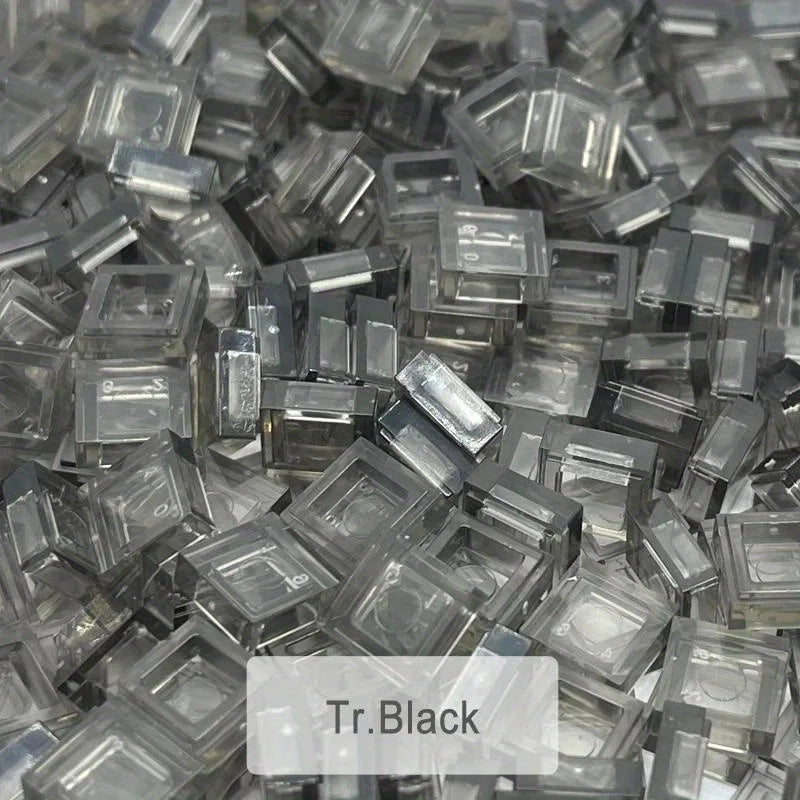 200PCS 1x1 Transparent Clear Colorful Bricks Flat Tile Smooth Building Blocks DIY Educational Creative Parts Toy for Kids 3070