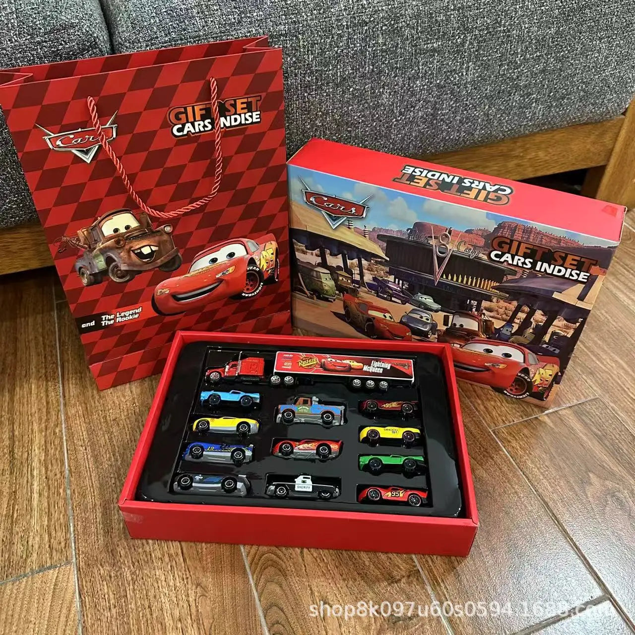Pixar Cars McQueen Mater Mack Uncle Truck Alloy Diecast Car 1:55 Model Radiator Springs Town 11/6/4 Pcs Car Boxes Gift
