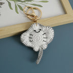 Unique Stingray Design Crochet Keychain Handmaking Knitted Fish Keyrings Cute Marine Series Knitting Keyrings Custom Accessories