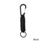 Outdoor Umbrella Rope Keychain Self Defense Lanyard Survive Knot Steel Ball Buckle Tactical Security Tool Carabiner