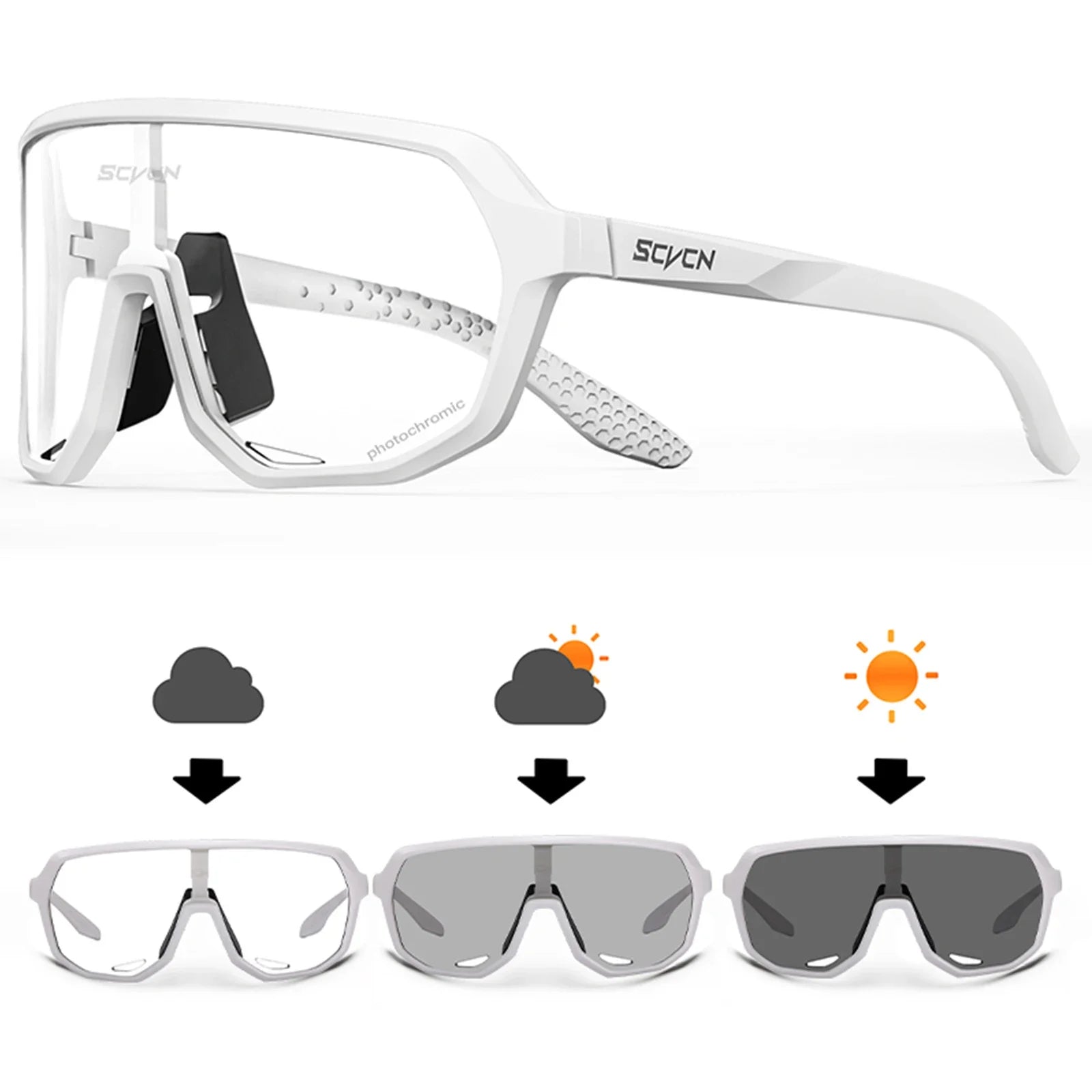 SCVCN Hiking Eyewear Sports Glasses for Men MTB Bike Bicycle Sports UV400 Hunting Driving Cycling Glasses Fashion Sunglasses
