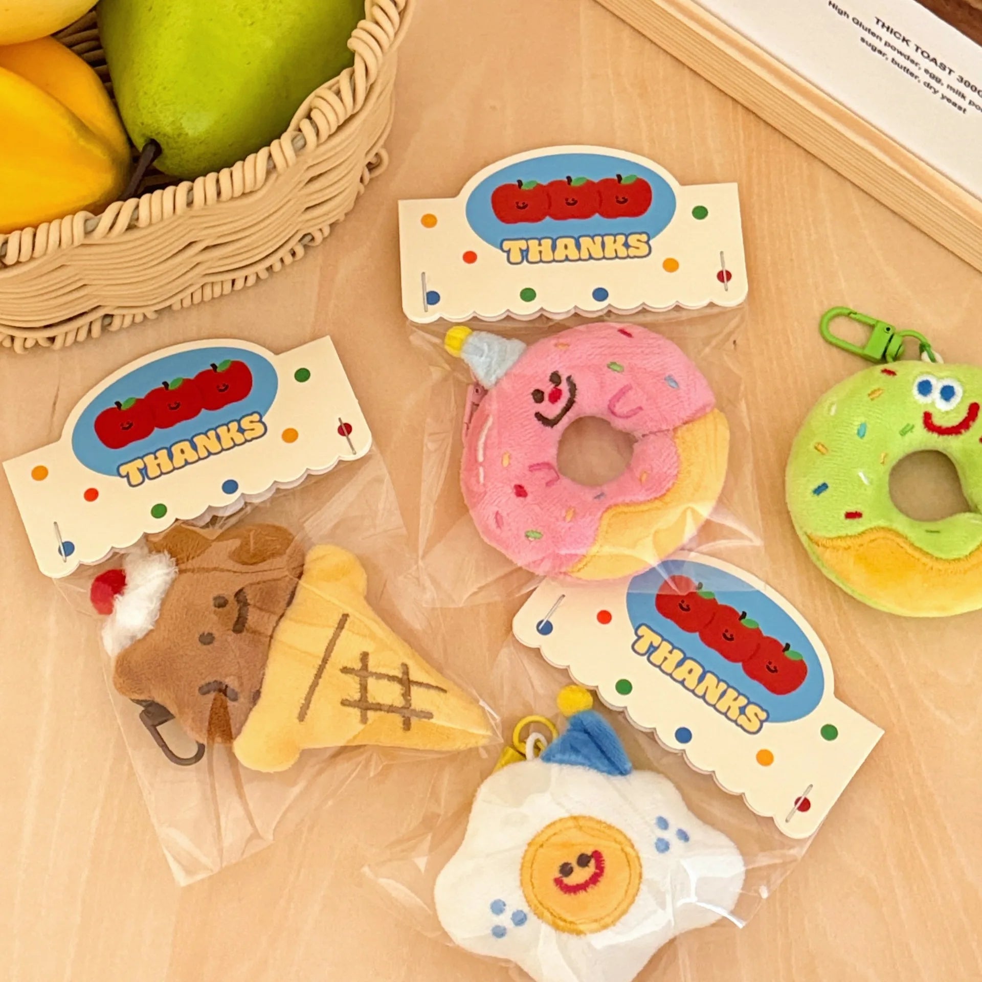 1/6 Pcs Cartoon dessert doll pendant girl's heart versatile keychain backpack decoration doll pendant