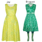 Movie Joy Disgust Cosplay Costume for Women Dress Halloween Costume Joy Disgust Outfits for Women Role Play