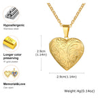 Vnox Light Heart Locket Pendants for Women Men Openable Photo Frame Glossy Stainless Steel Necklaces Family Love Collar