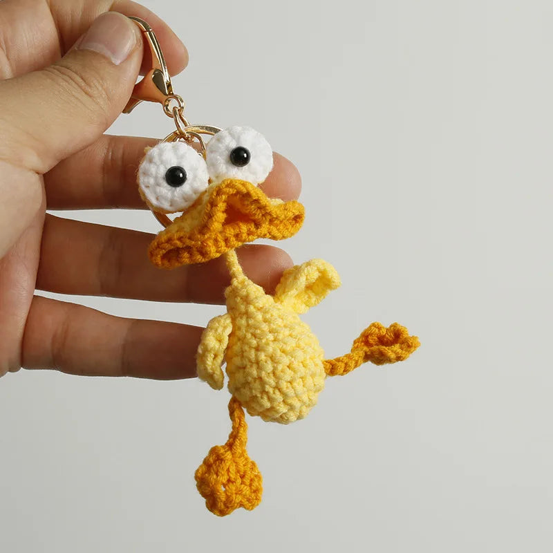 Cute Parrot Series Handmake Crochet Keychain Creative Small Bird Doll Keyring Gifts Knitted Parrot Keychain Custom Accessories