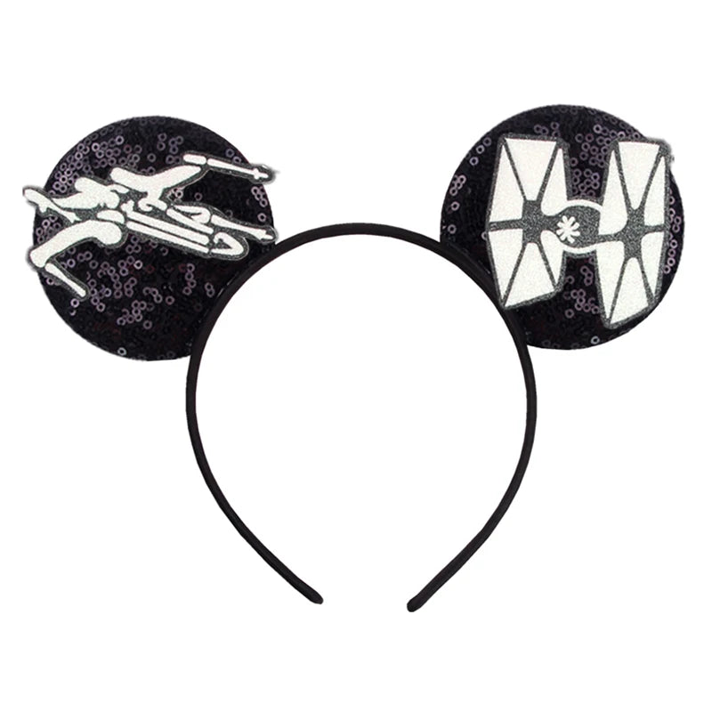 2026 Festival Party Cosplay Mouse Ears Headband 3.3" Ears Glitter Hairband For Boys Girls DIY Cartoon Hair Accessories