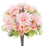 Artificial Rose Flowers Wedding Home Room Yard Decor Bridal Bouquet Garden Fake Silk Dahlia Hydrangeas Vase For Board Outdoors