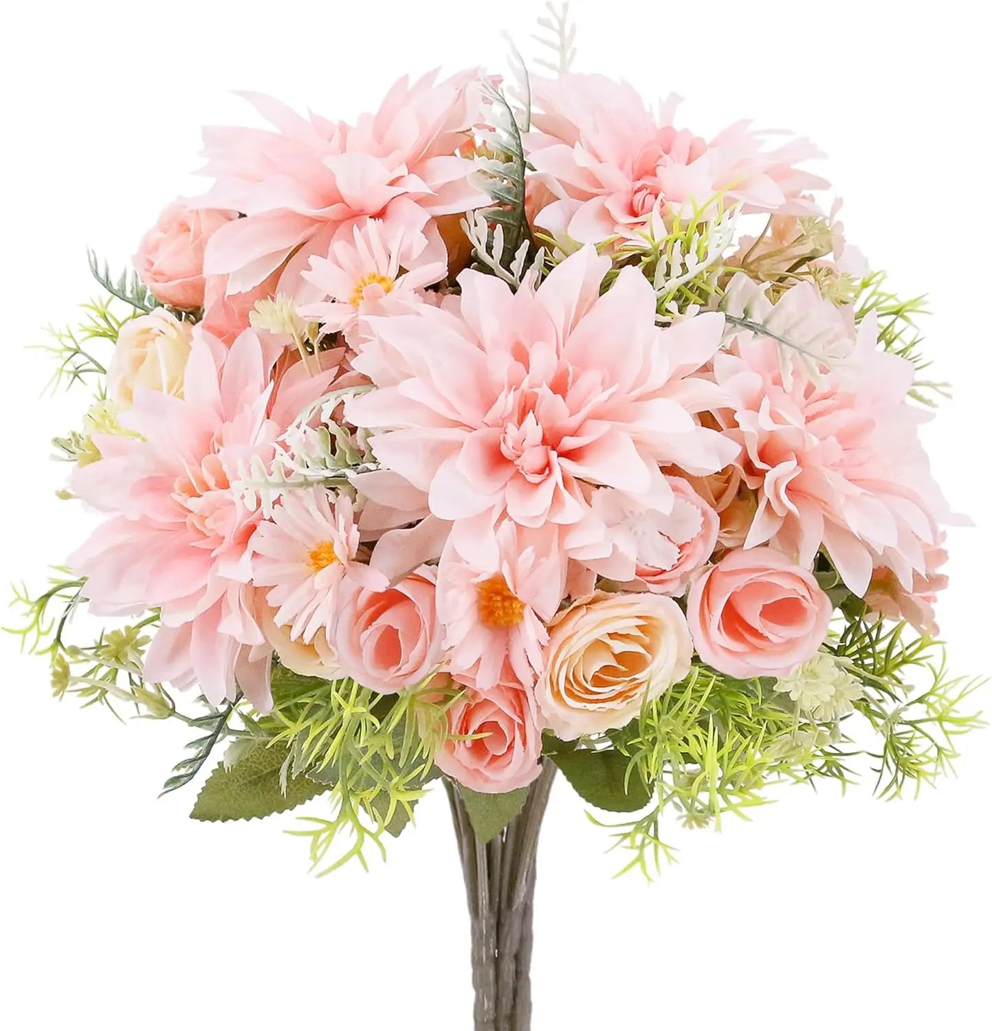 Artificial Rose Flowers Wedding Home Room Yard Decor Bridal Bouquet Garden Fake Silk Dahlia Hydrangeas Vase For Board Outdoors