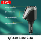 SEAMETAL 66W Car Charger PD20W QC3.0 Port USB Type Fast Charging Phone Charger 12V/24V Universal Cigarette Lighter Power Adapter