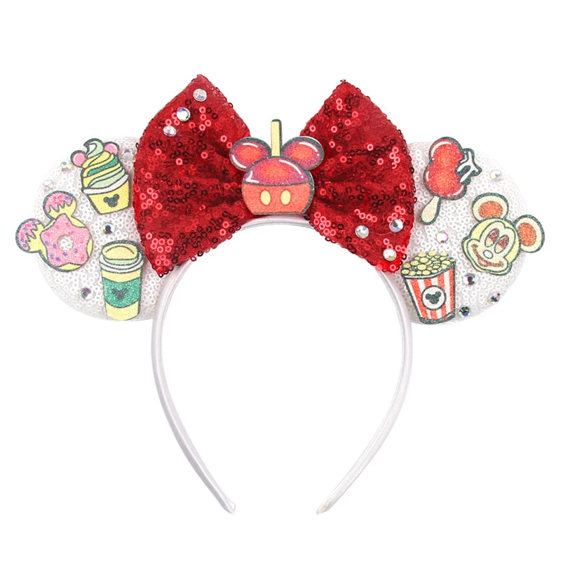 2026 Trip Mouse Ears Headband for Girls Women Sequin Castle 5"Bow Hairband Festival Party Cosplay DIY Hair Accessories