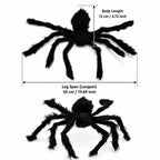 Large Black Spider for Halloween, Giant Spider Decoration, Professional Accessories, for Outdoor Yard, Scary Decoration