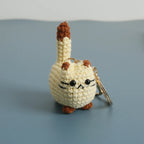 Small Cat Crochet Keychain Handmaking Crochet Cute Kitten Keyrings For Bag Pendant Knitting Animal Doll Keychain For Gift Custom