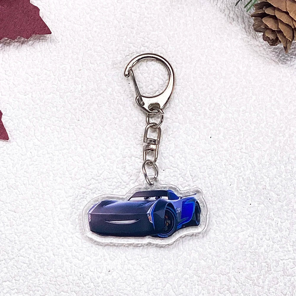 1/11Pcs Disney Cars Lightning McQueen Keychain Accessories Acrylic Charms Pendant For Bag Funny Key Holder Backpack Decoration