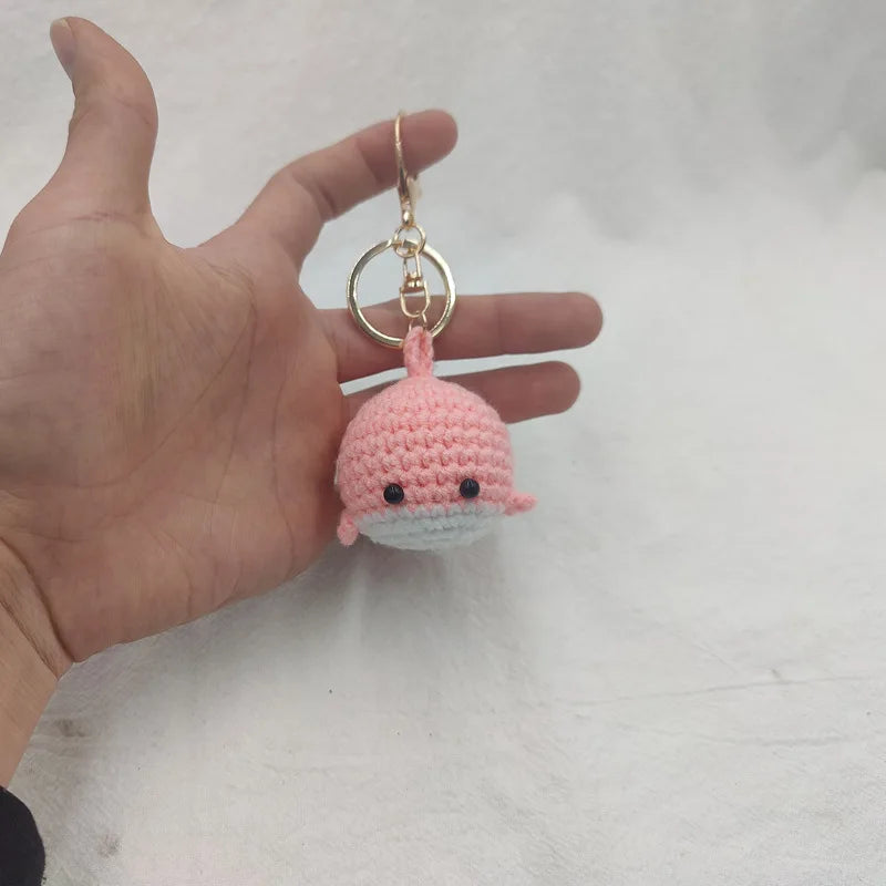 Cute Small Bear Couple Keychains Knitting Cartoon Bear Mini Animal Doll Keyrings Crochet Keychain Wholesale Custom Acceessories