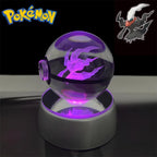 Pokemon 3D Crystal POKE BALL Figure Toys Snivy Dragonair Blastoise Venusaur Milotic Raichu Night Light LED Lamp Base Model Dolls