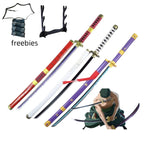 40incn Roronoa Zoro Katana Ninja Knife Sword Anime Cosplay Costume Zoro Real Size Japanese Katana Original Samurai Sabre Gift