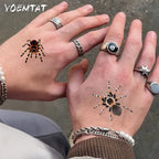 Halloween Spider Temporary Tattoo Stickers Waterproof Fake Scary Tattoo Sticker for Party Festival Body Face Arm Makeup 8pattern