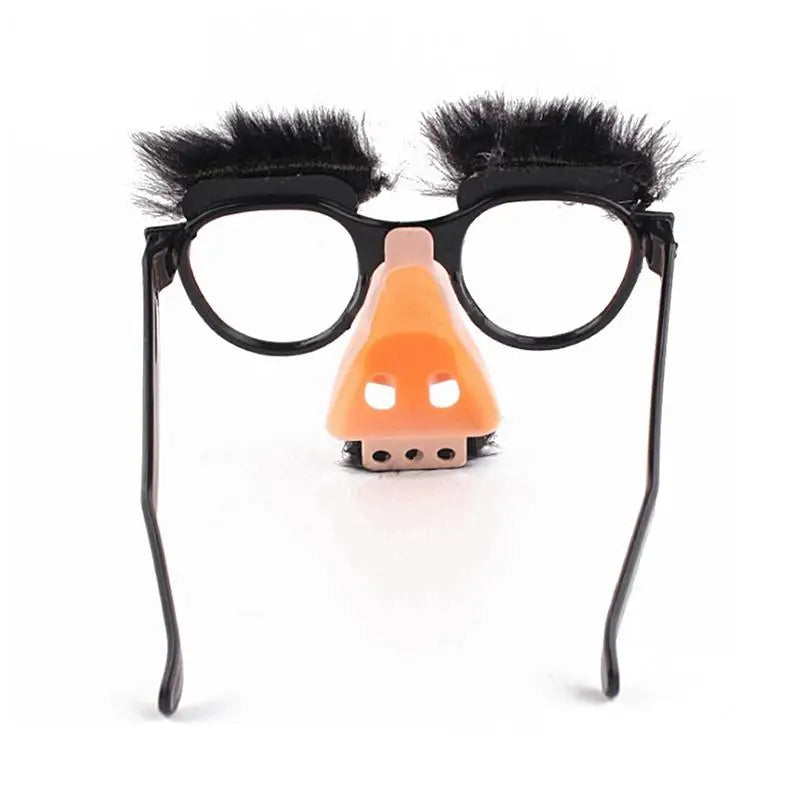 Halloween Party Eyeglasses Novelty Prank Disguise Glasses Big Nose Glasses with Eyebrows Mustache Silly Photo Props Supplies