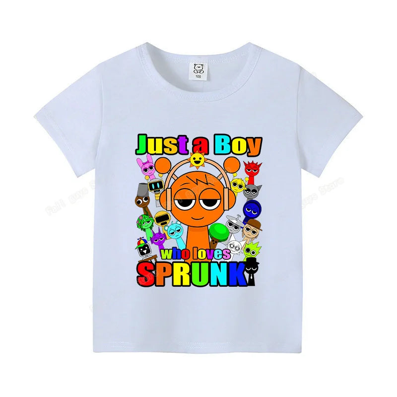 Sprunkis T-shirts Cartoon Oren Wenda Outdoor Clothes Short Sleeve Summer Cute Base Top Funny Birthday Gift