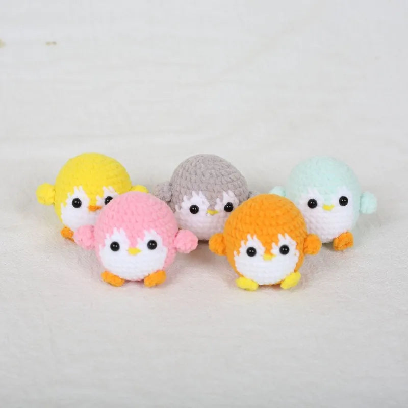 Mini Penguin Series Crochet Keychain For Car Keys Pendant Cartoon Animal Doll Keyrings Knitted Penguin Keychain Custom Accessory