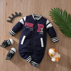 0-18 Baby Jumpsuit Casual Letter Embroidery For Comfortable And Soft Boys And Girls Summer Short Sleeved Newborn Clothes