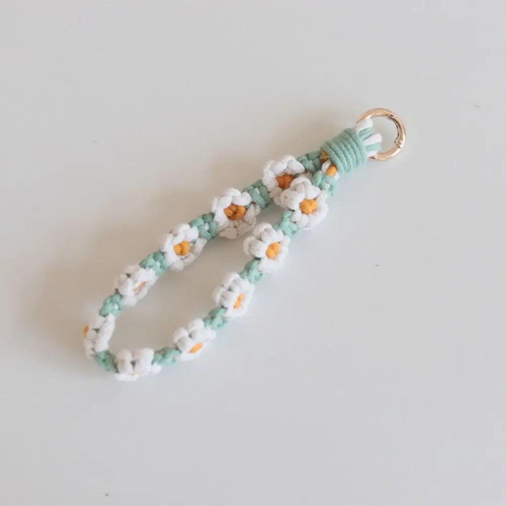 Korean Style Boho Phone Case Rope Keyring Bag Hanging Crochet Macrame Wristlet Phone Wristband DIY Craft Accessories